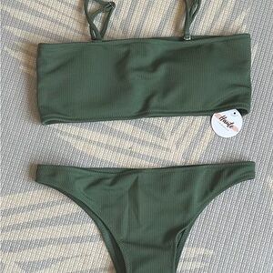 NWT green haute swim bikini set